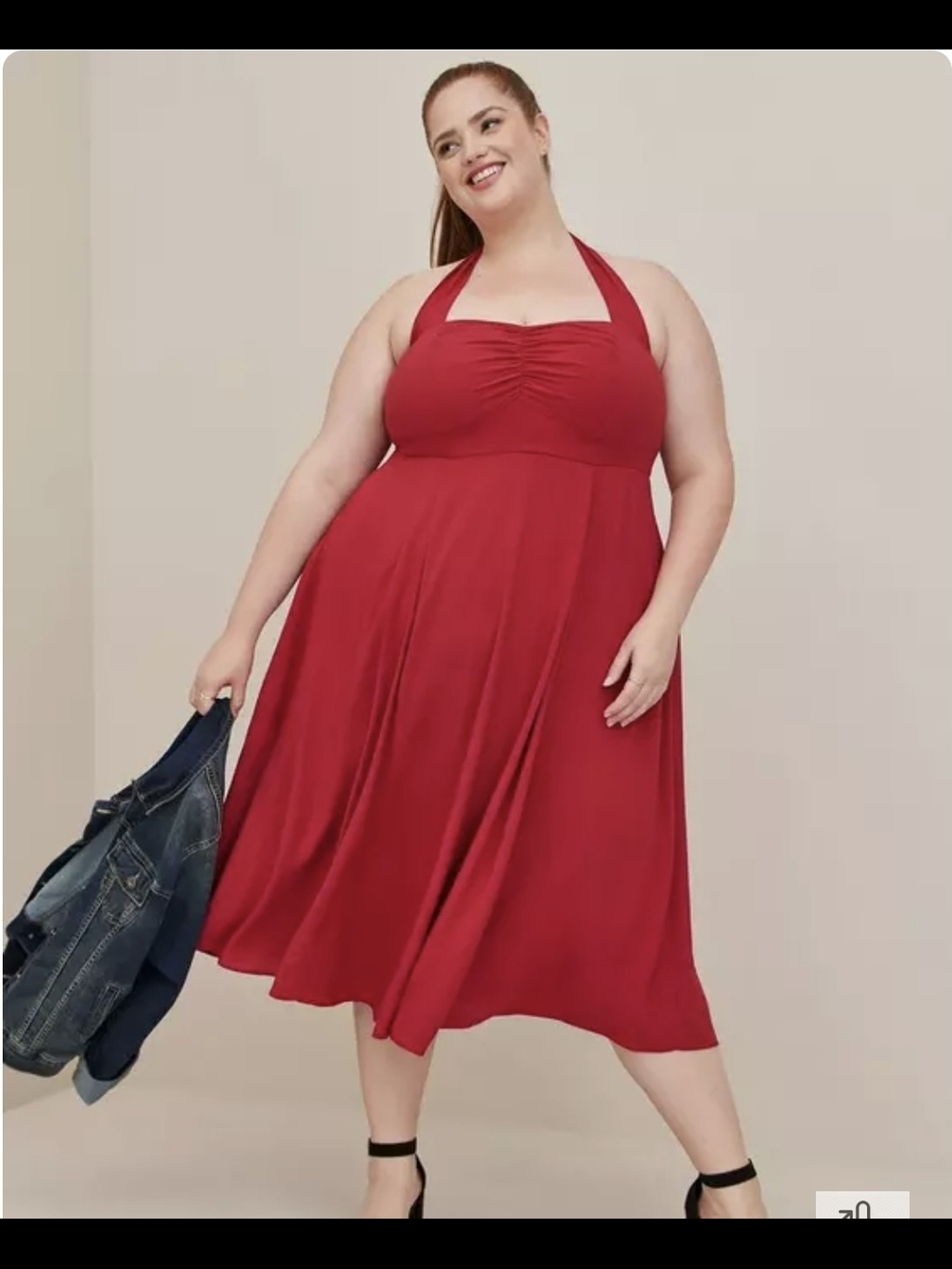 torrid Red Halter Plus-Size Midi Dress